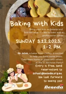 Christmas baking with kids in Beseda Canberra. Pozvánka na Vánoční pečení s dětmi v Besedě v Canbeře.